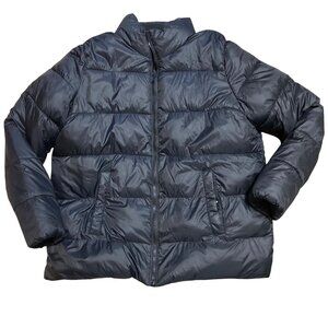 Old Navy Womens Puffer Jacket XL Black Insulated Fleece Lined Full Zip w Pockets